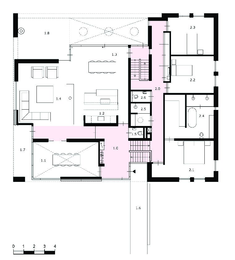 Woonhuis van Meurs - begane grond kleur website